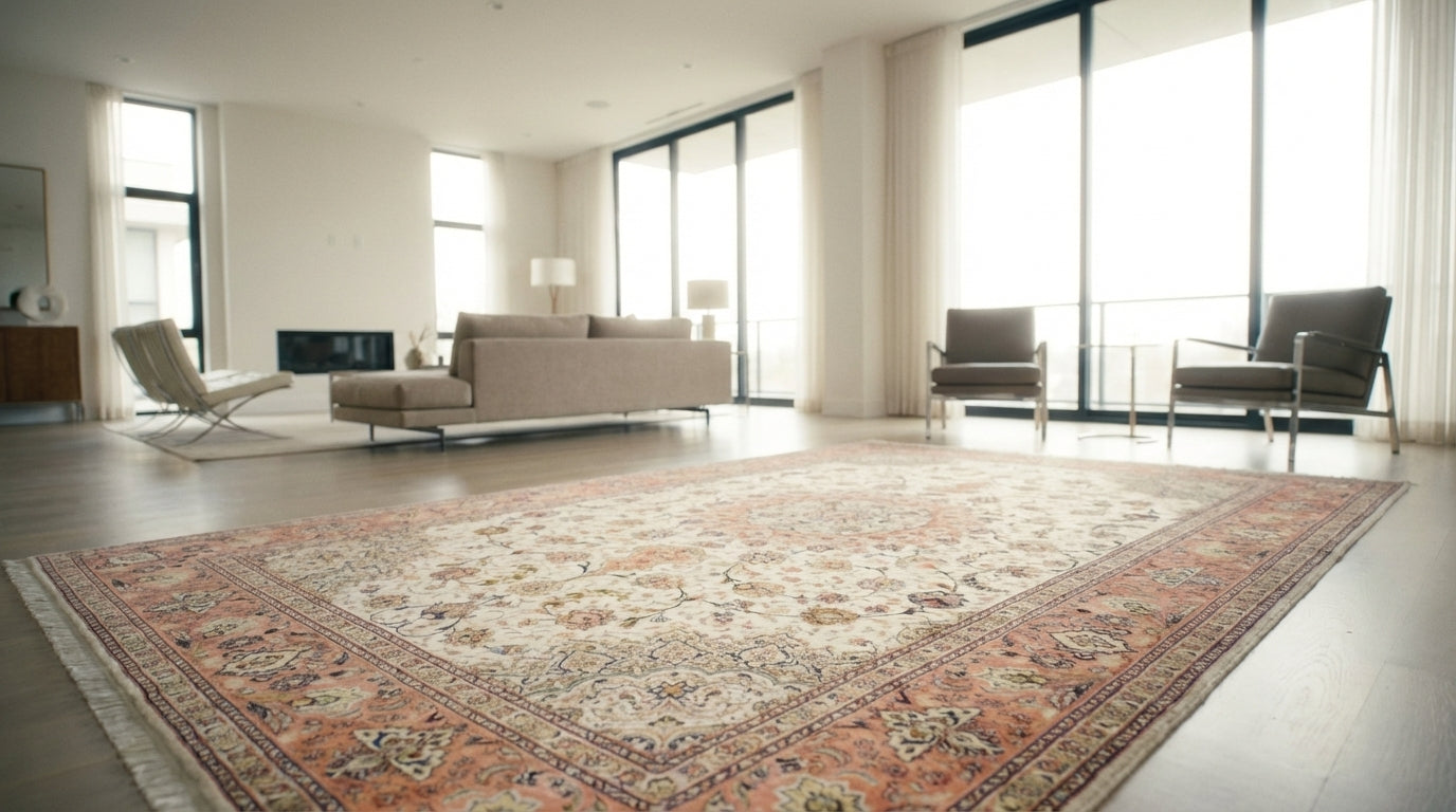 Tappeto Persiano Tabriz 60R in lana con inserti in seta