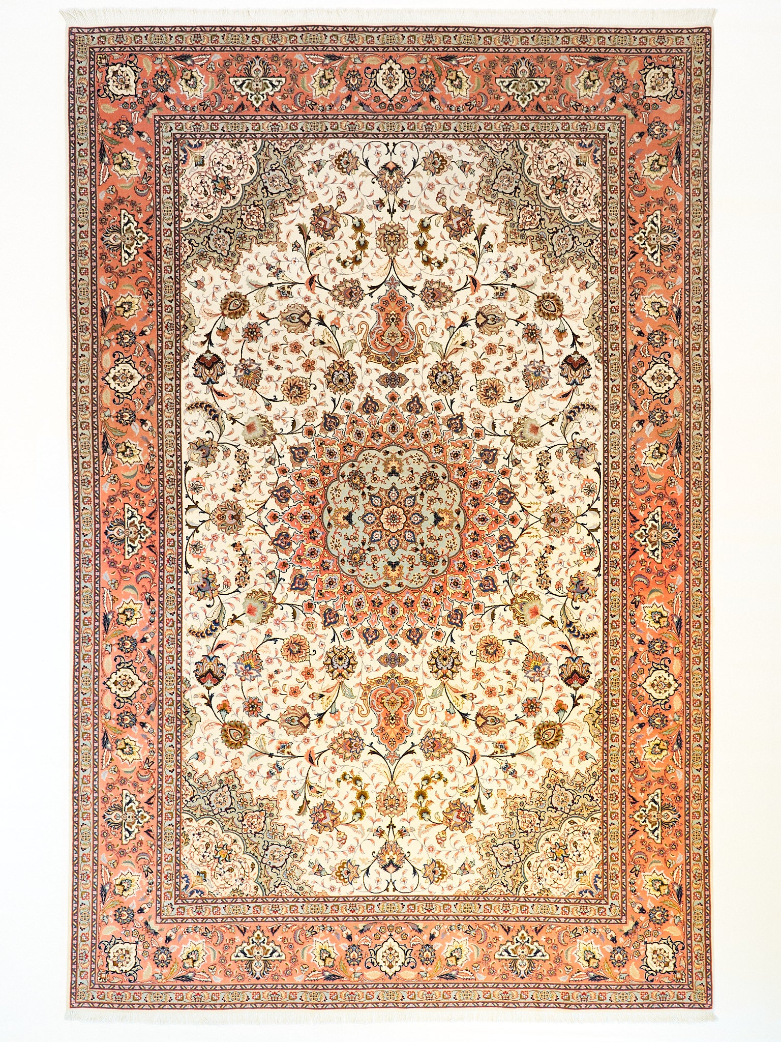 Tappeto Persiano Tabriz 60R in lana con inserti in seta