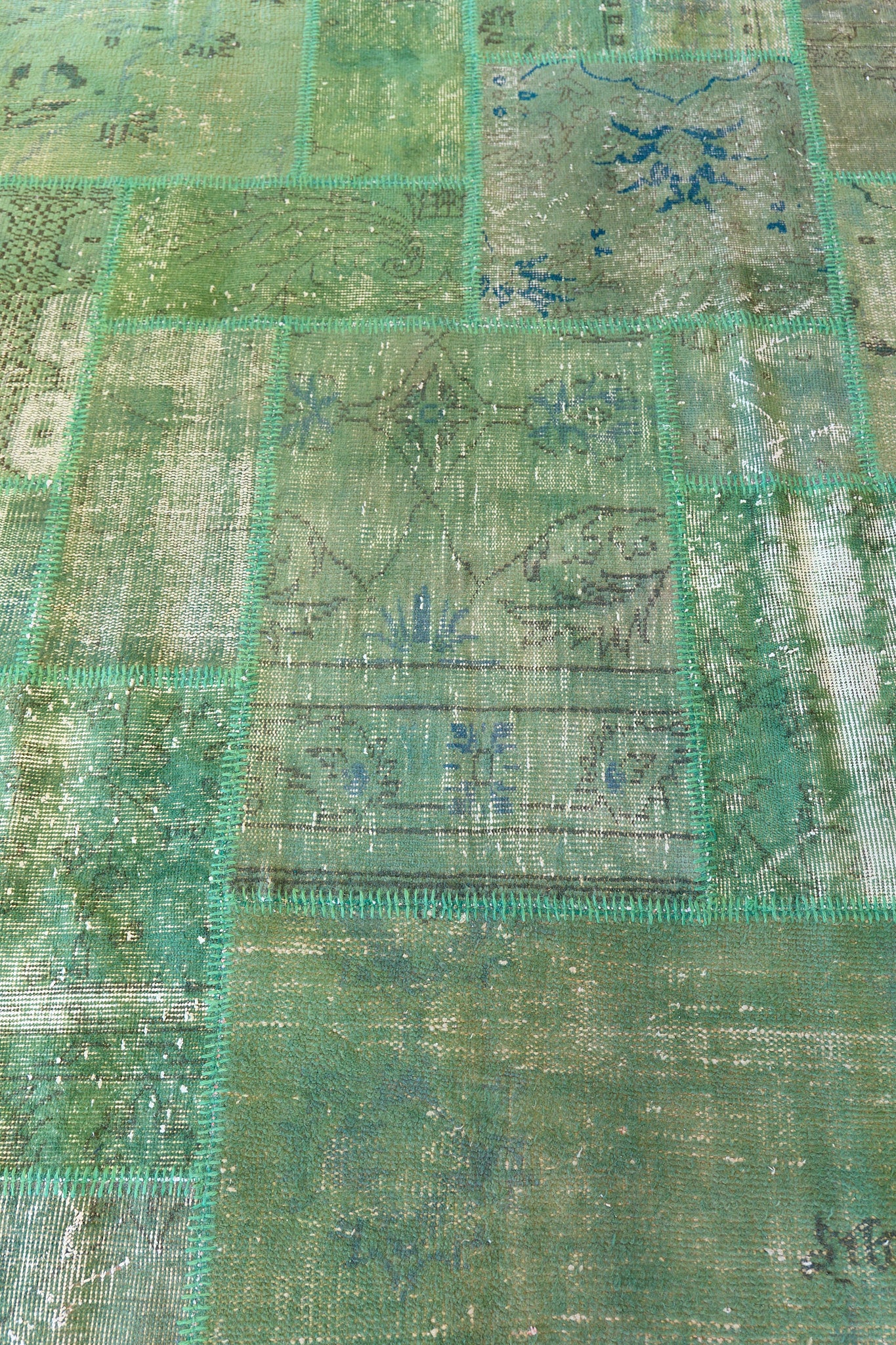 Tappeto Turco Patchwork Decolor Verde