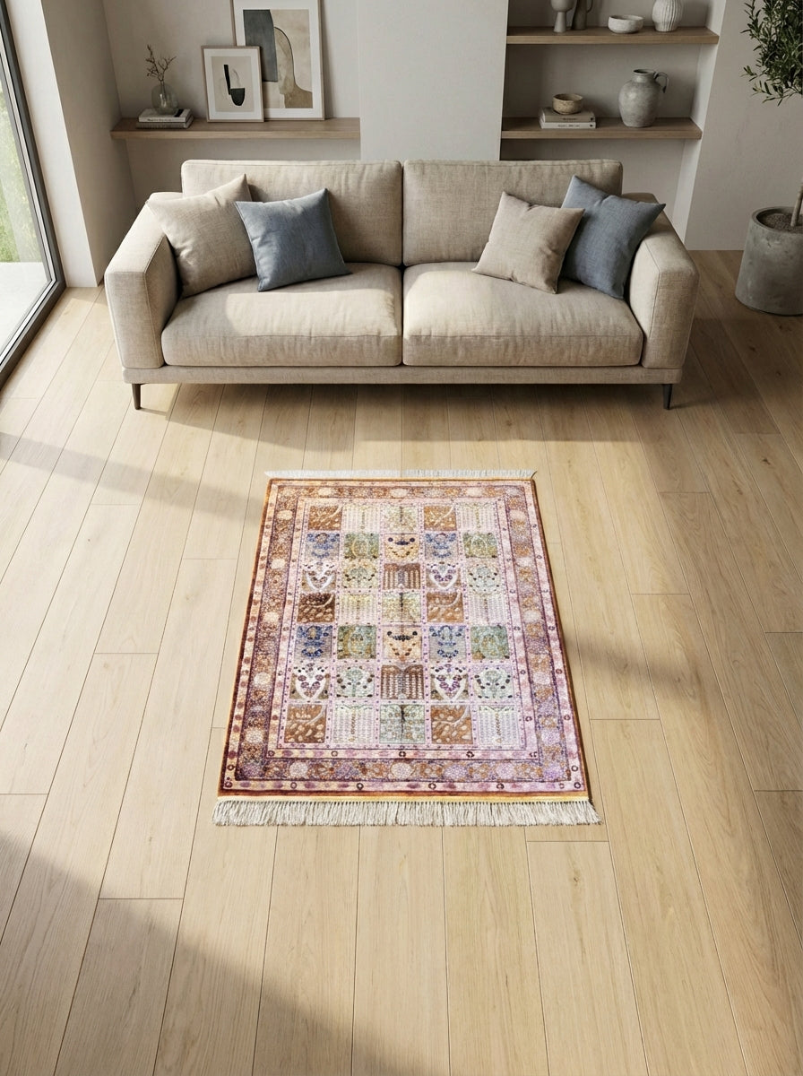 Tappeto persiano Qum in seta extra fine