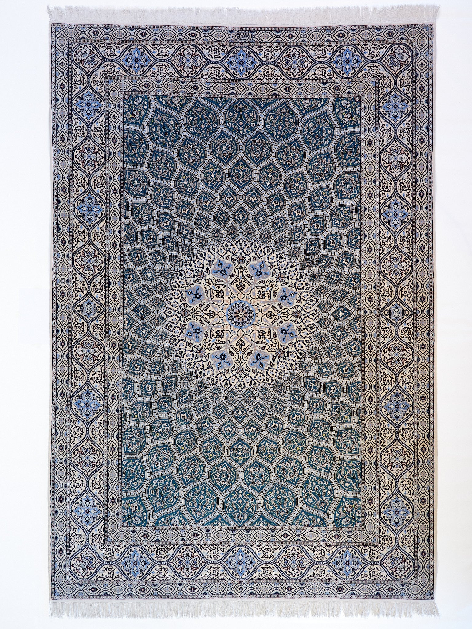 Tappeto Persiano Nain 6La Extra Fine — Disegno Gonbadi a Cupola