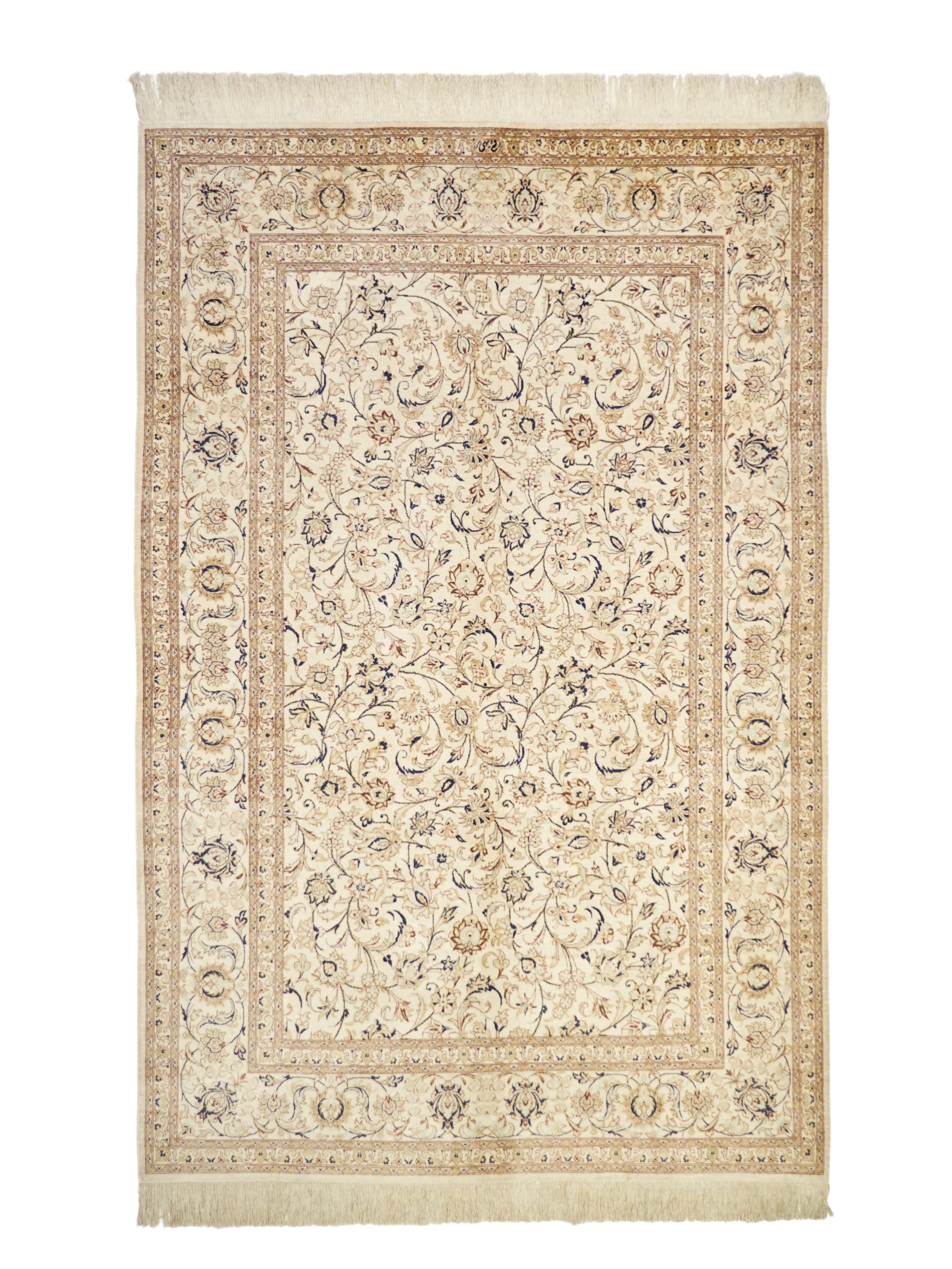 Tappeto persiano Qum seta extra