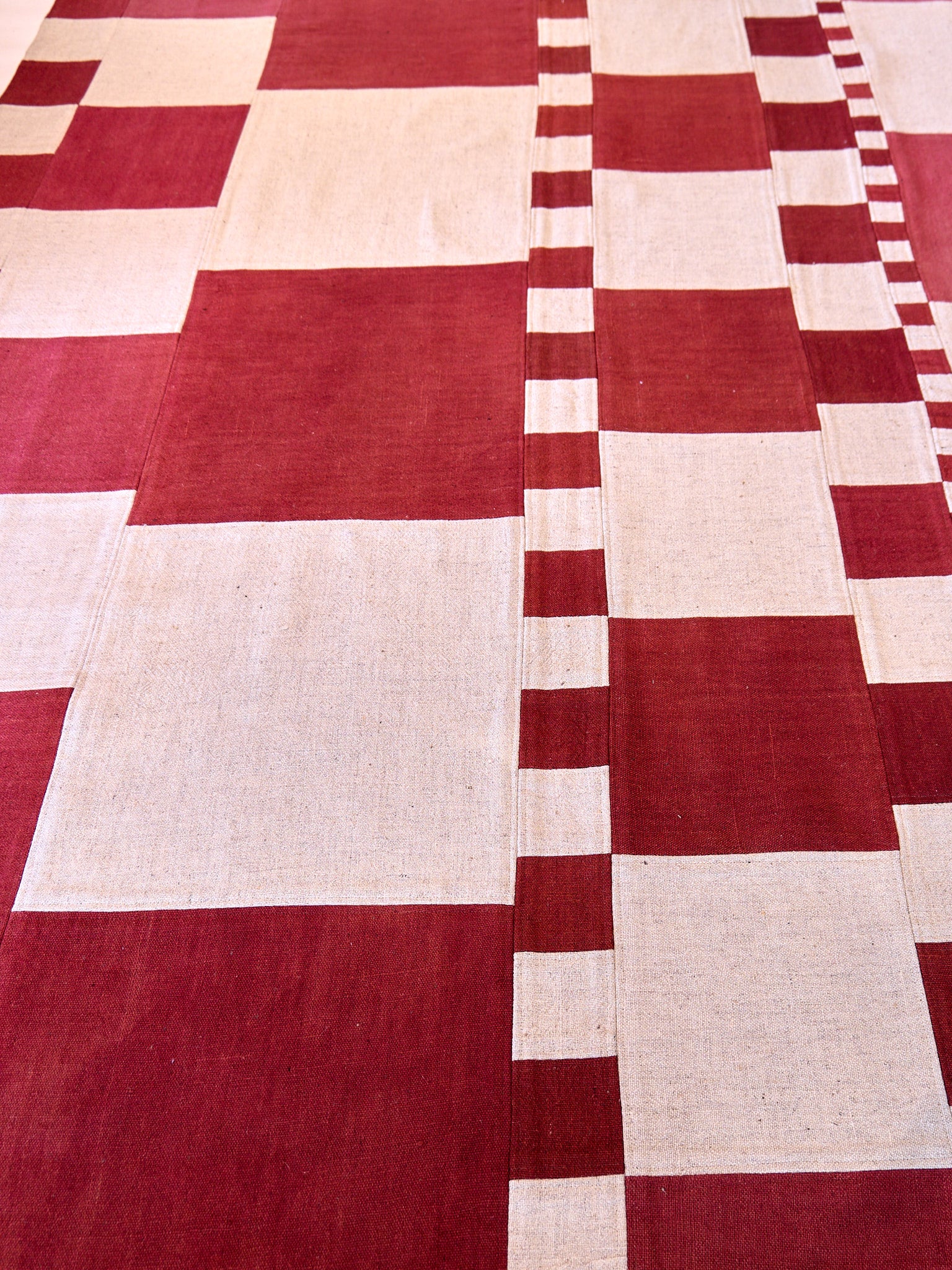 Tappeto Patchwork Kilim Turchia — Toni Rosso & Avorio