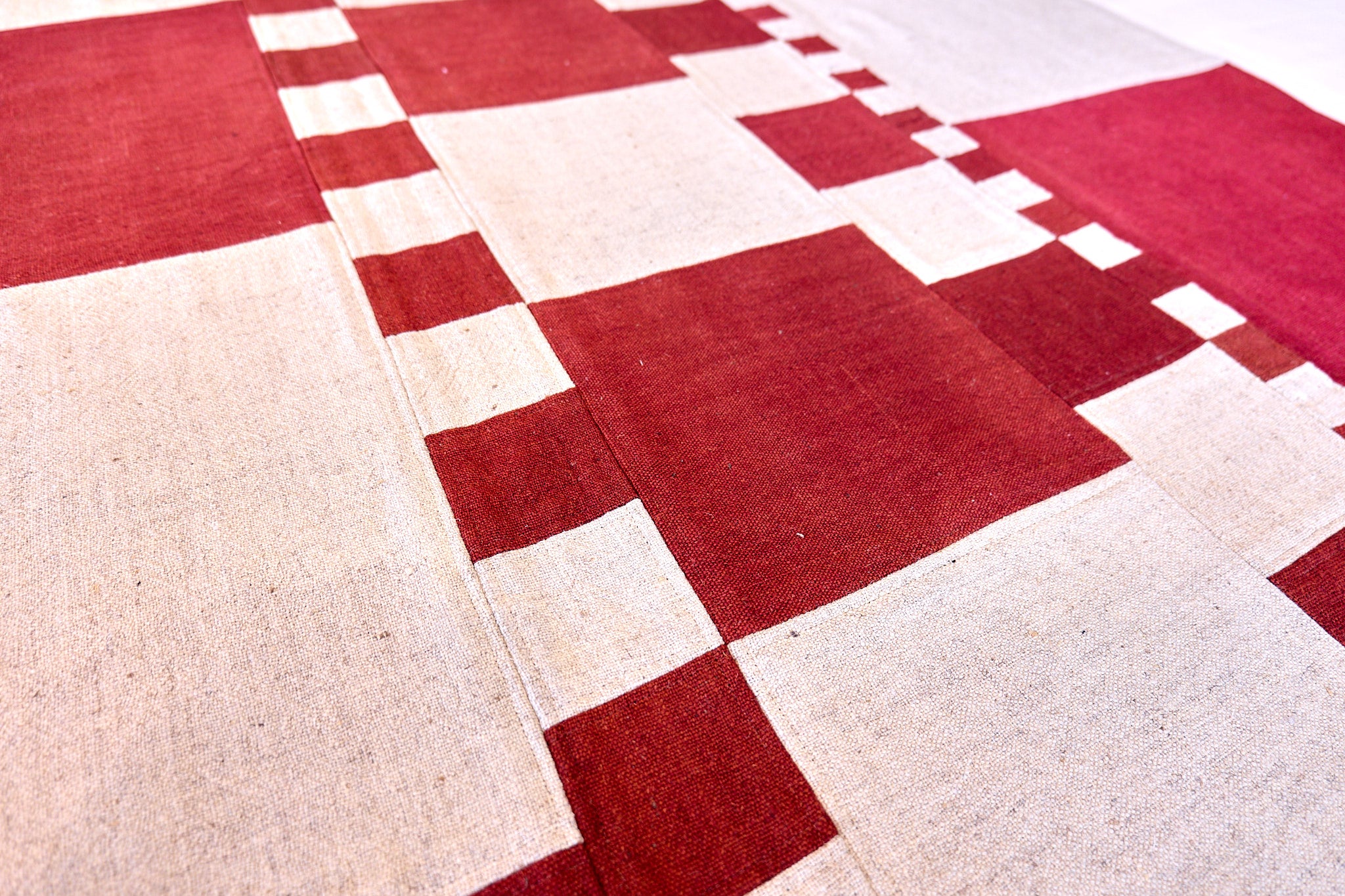Tappeto Patchwork Kilim Turchia — Toni Rosso & Avorio