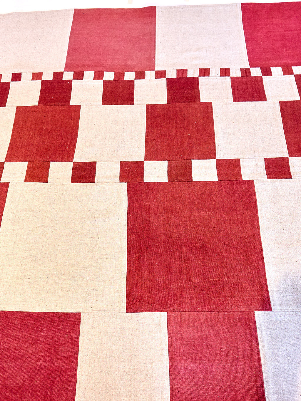 Tappeto Patchwork Kilim Turchia — Toni Rosso & Avorio