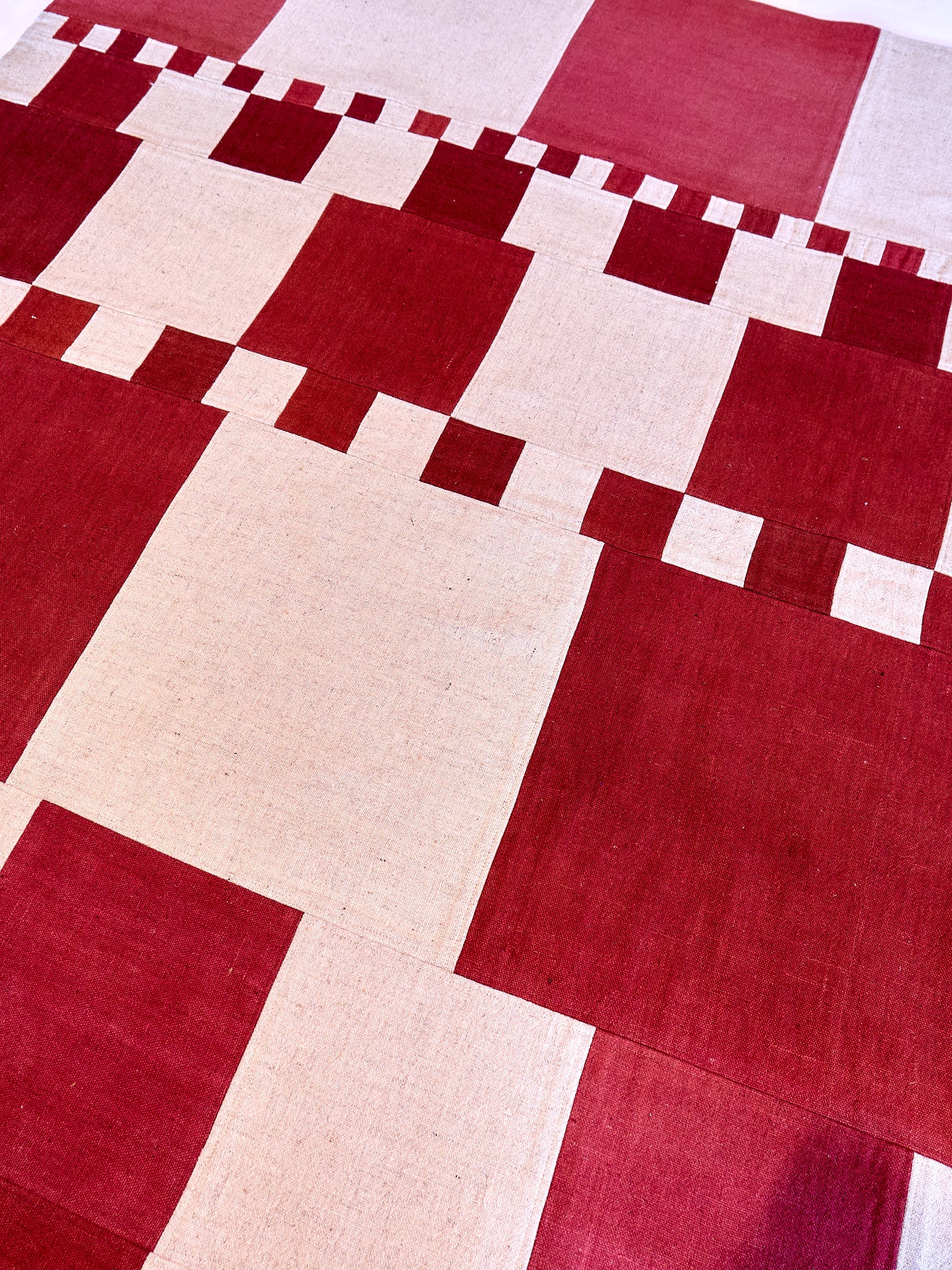 Tappeto Patchwork Kilim Turchia — Toni Rosso & Avorio