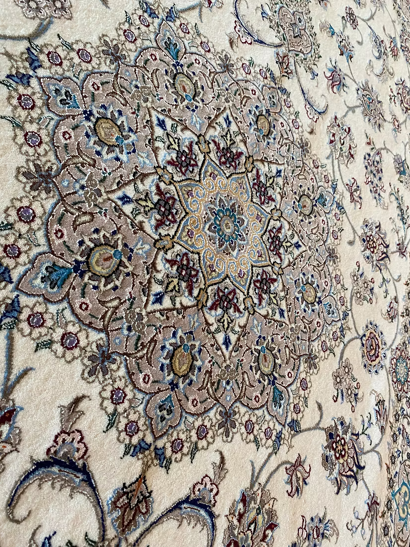 Tappeto Nain 6L extra fine in lana Kork e seta
