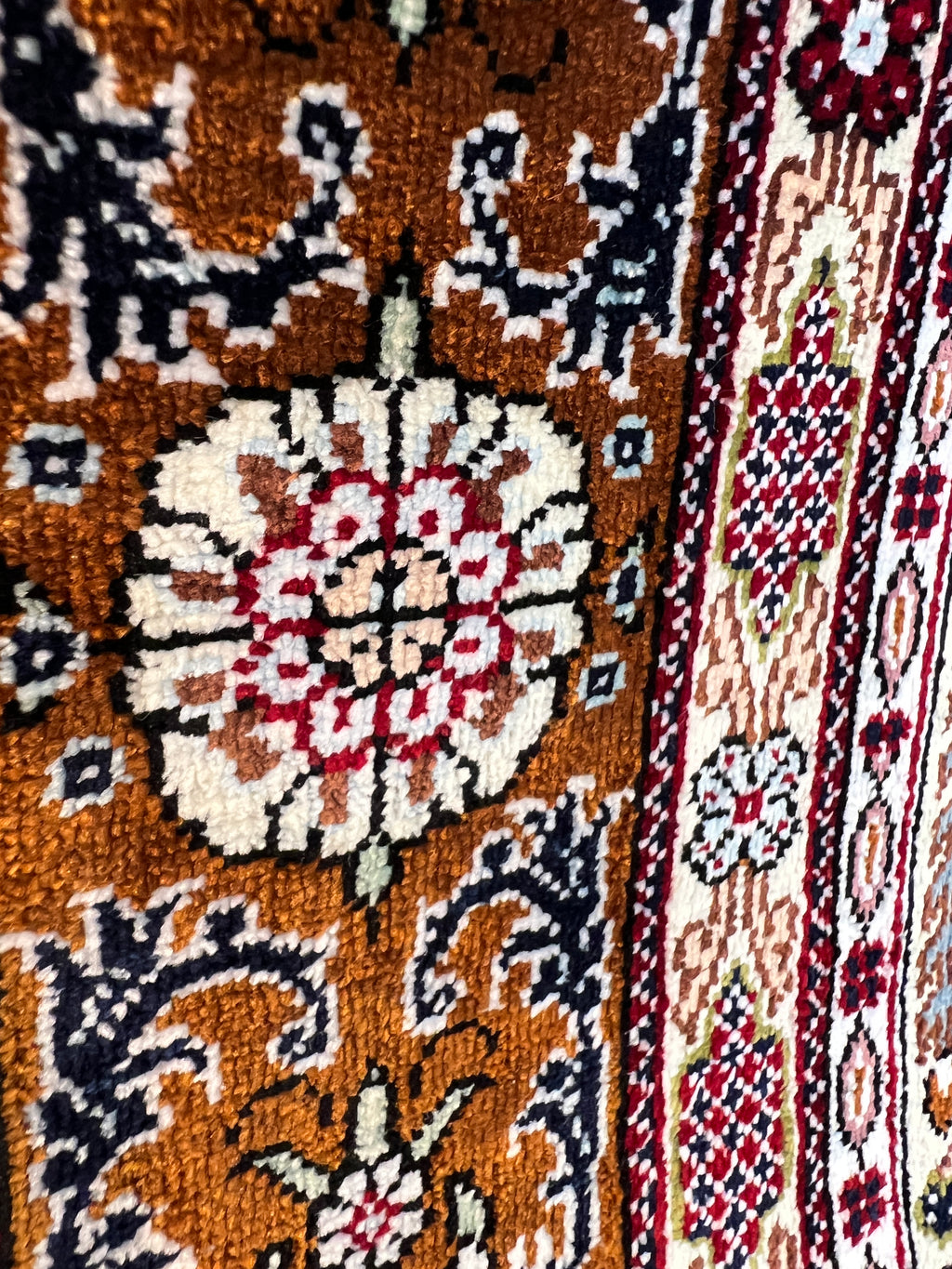 Tappeto persiano Qum in seta extra fine
